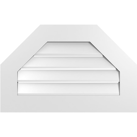 Ekena Millwork Octagonal Top Surface Mount PVC Gable Vent: Functional, w/ 3-1/2"W x 1"P Standard Frame, 28"W x 18"H GVPOT28X1801SF